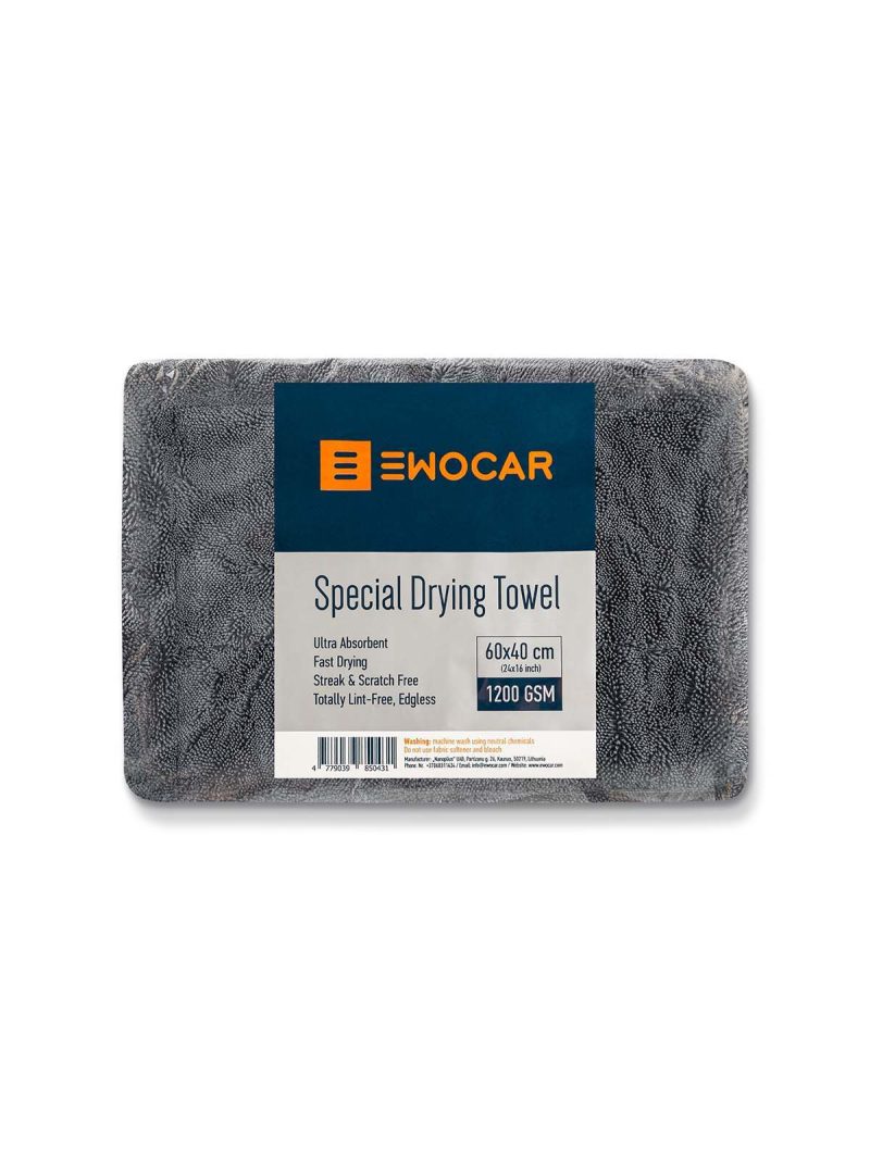 Twisted Loop Dark Grey Car Drying Towel - 1200 GSM